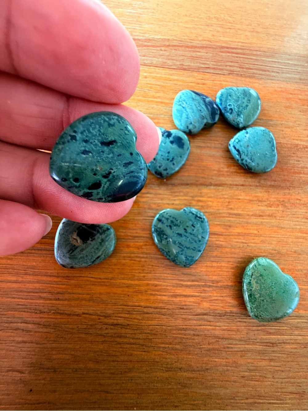 9 Kambaba Jasper Gemstone Heart Shaped Beads for Jewelry Making